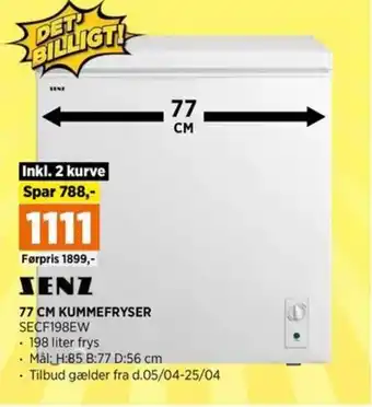Power 77 CM KUMMEFRYSER SECF198EW tilbud
