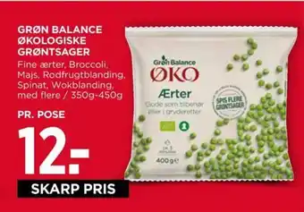 MENY GRØN BALANCE ØKOLOGISKE GRØNTSAGER tilbud