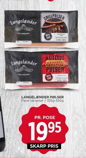 MENY LANGELÆNDER PØLSER tilbud