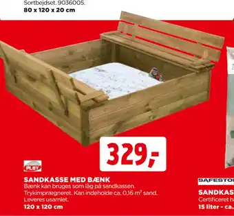 jem & fix SANDKASSE MED BÆNK tilbud