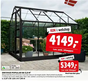 jem & fix DRIVHUS POPULAR 86 5,0 M² tilbud