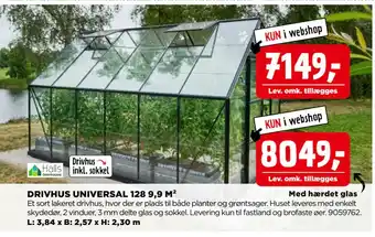 jem & fix DRIVHUS UNIVERSAL 128 9,9 M² tilbud