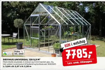 jem & fix DRIVHUS UNIVERSAL 128 9,9 M² tilbud
