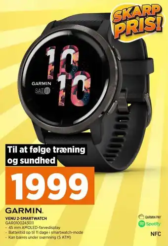 Power GARMIN. VENU 2-SMARTWATCH tilbud