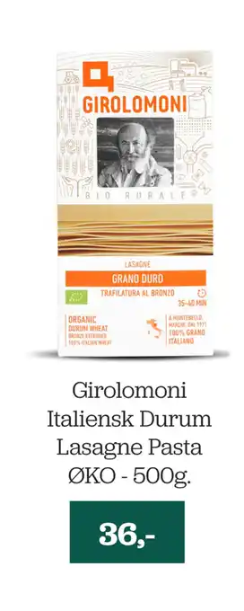 Helsemin Girolomoni Italiensk Durum Lasagne Pasta ØKO - 500g tilbud