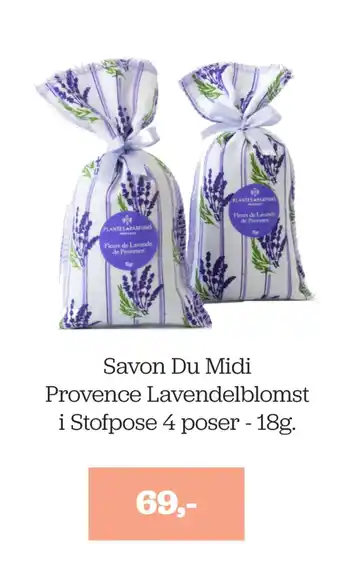 Helsemin Savon Du Midi Provence Lavendelblomst i Stofpose 4 poser - 18g tilbud