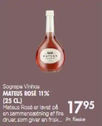 MENY MATEUS ROSÉ 11% (25 CL) tilbud