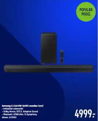 Elgiganten Samsung 3.1.2ch HW-Q610C soundbar (sort) tilbud