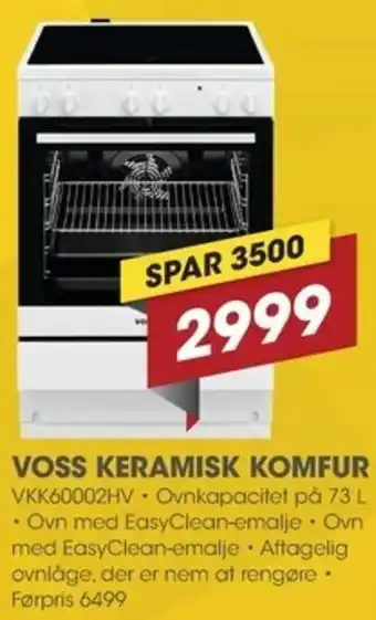 Voss Keramisk Komfur VKK60002HV
