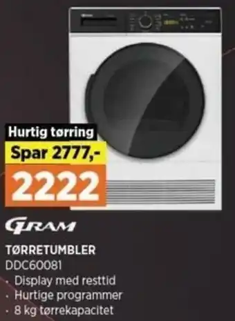 Power Tørretumbler DDC60081 tilbud