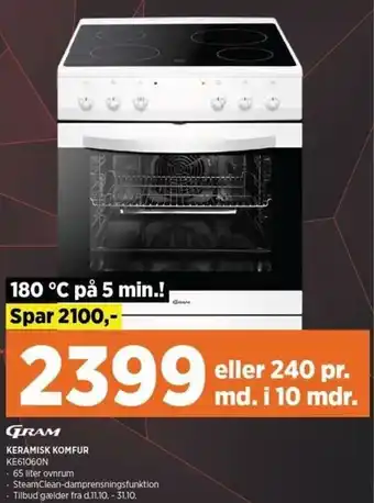 Power Keramisk Komfur KE61060N tilbud