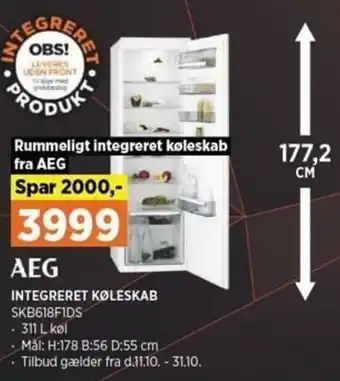 Power Integreret Køleskab SKB618F1DS tilbud