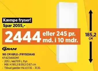 Power 185 cm Køle-/Fryseskab Kf4234660N1 tilbud