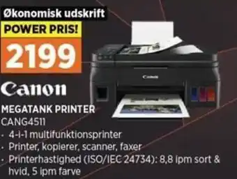 Power Canon Megatank Printer CANG4511 tilbud
