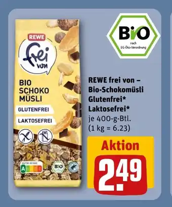 REWE DE REWE frei von Bio-Schokomüsli Glutenfrei* Laktosefrei* tilbud