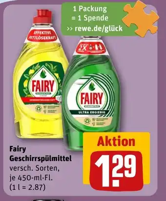 REWE DE Fairy Geschirrspülmittel tilbud