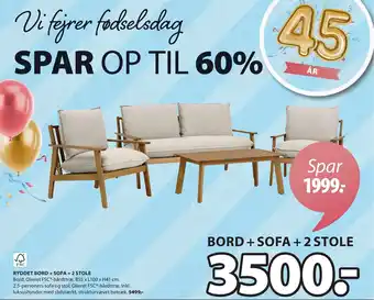 JYSK RYDDET BORD + SOFA + 2 STOLE tilbud