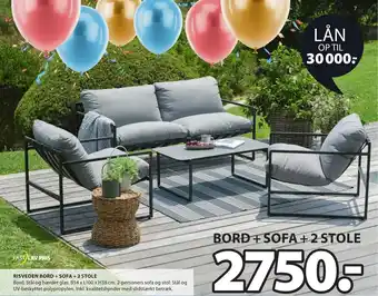 JYSK RISVEDEN BORD + SOFA + 2 STOLE tilbud
