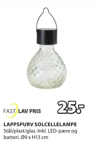 JYSK LAPPSPURV SOLCELLELAMPE tilbud