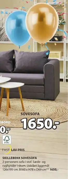 JYSK SKILLEBEKK SOVESOFA tilbud