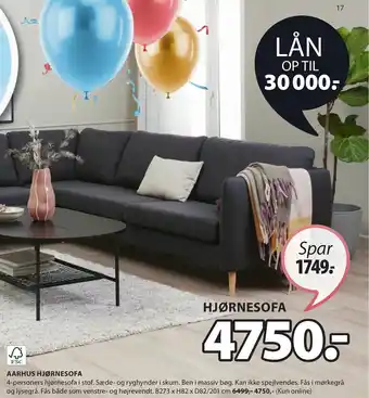 JYSK AARHUS HJØRNESOFA tilbud