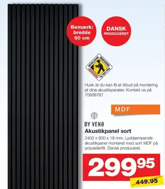 Bauhaus Akustikpanel sort tilbud