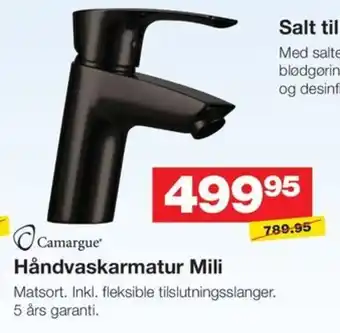 Bauhaus Håndvaskarmatur Mili tilbud
