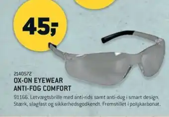 XL-BYG OX-ON EYEWEAR ANTI-FOG COMFORT tilbud