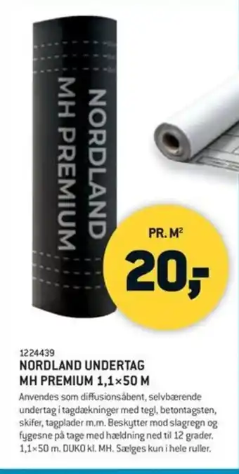XL-BYG NORDLAND UNDERTAG MH PREMIUM 1,1×50 M tilbud