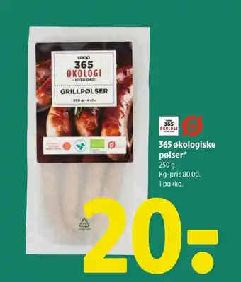 Coop 365 365 økologiske pølser tilbud