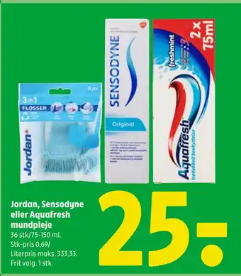 Coop 365 Jordan, Sensodyne eller Aquafresh mundpleje tilbud