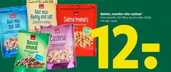 Coop 365 Nødder, mandler eller cashew tilbud