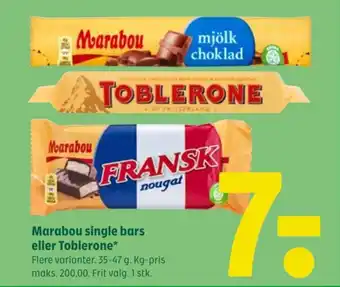 Coop 365 Marabou single bars eller Toblerone tilbud
