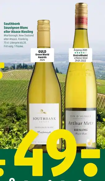 Coop 365 Southbank Sauvignon Blanc eller Alsace Riesling tilbud