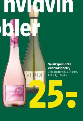 Coop 365 Verdi Spumante eller Raspberry tilbud