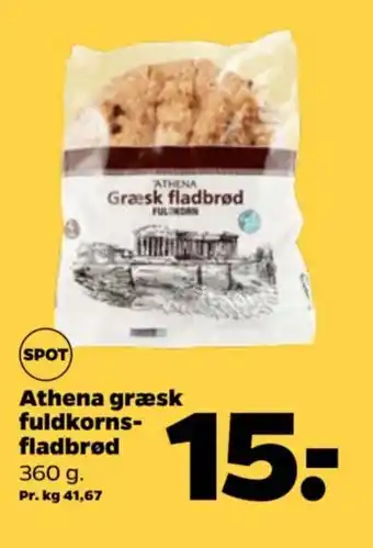 Netto Athena græsk fuldkorns- fladbrød tilbud