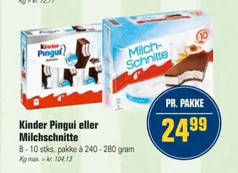 Otto Duborg Kinder Pingui eller Milchschnitte tilbud