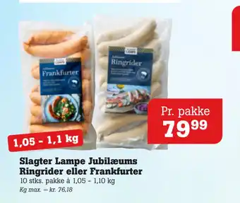 Poetzsch Padborg Slagter Lampe Jubilæums Ringrider eller Frankfurter tilbud