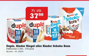 Poetzsch Padborg Duplo, Kinder Riegel eller Kinder Schoko Bons tilbud