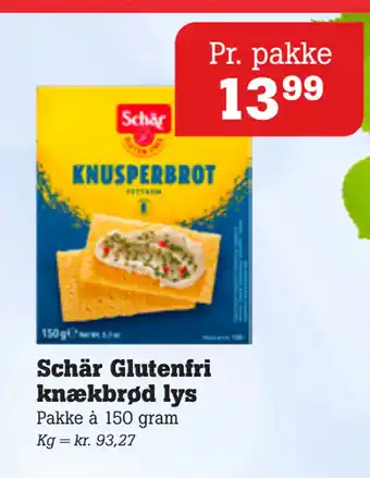 Poetzsch Padborg Schär Glutenfri knækbrød lys tilbud