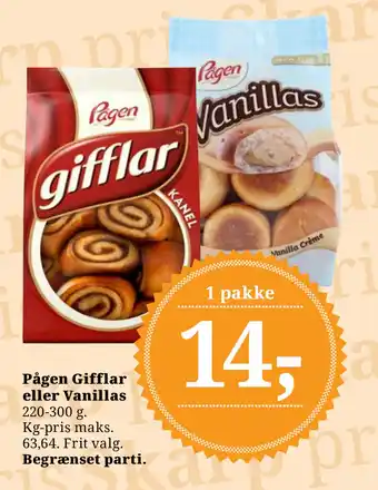 Dagli'Brugsen Pågen Gifflar eller Vanillas tilbud