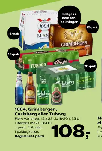 Kvickly 1664, Grimbergen, Carlsberg eller Tuborg tilbud