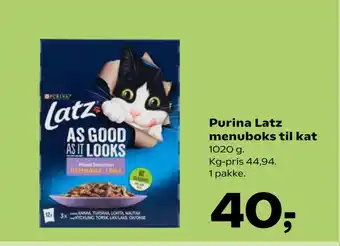 Kvickly Purina Latz menuboks til kat tilbud