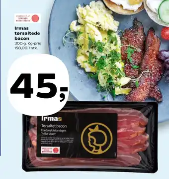 Kvickly Irmas tørsaltede bacon tilbud