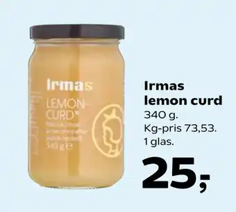 Kvickly Irmas lemon curd tilbud