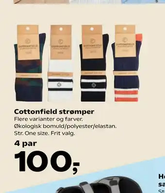 Kvickly Cottonfield strømper tilbud