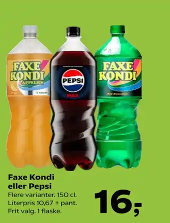 Kvickly Faxe Kondi eller Pepsi tilbud