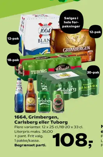 SuperBrugsen 1664, Grimbergen, Carlsberg eller Tuborg tilbud