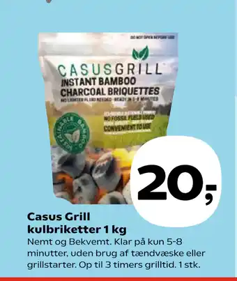 Kvickly Casus Grill kulbriketter 1 kg tilbud