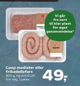 Kvickly Coop medister eller frikadellefars tilbud